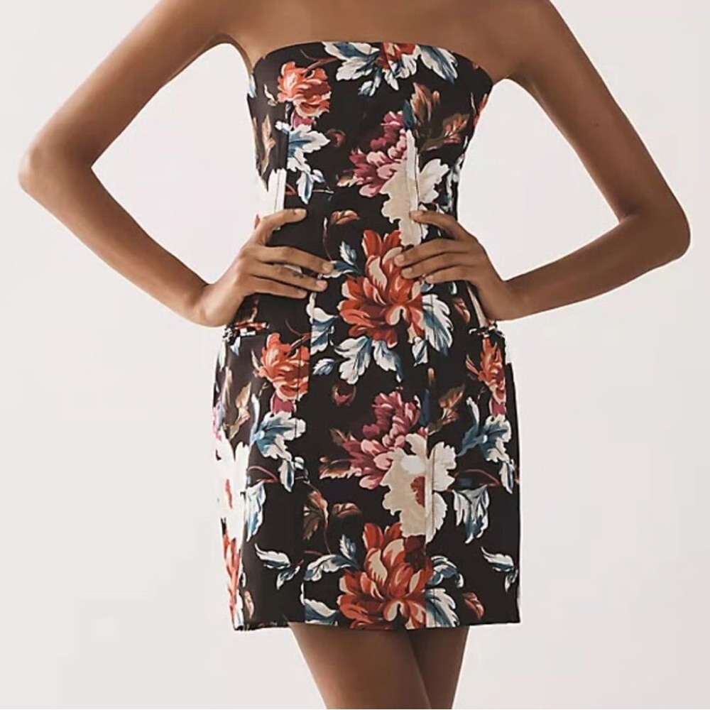 Anthropologie Strapless Sculpted Mini Dress nwt L
